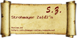 Strohmayer Zalán névjegykártya