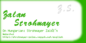 zalan strohmayer business card